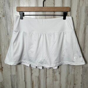 Zyia White Active Tennis Pleated Chill Clubhouse Skort Womens Size‎ Large